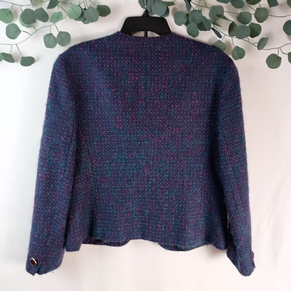 Pendleton Wool Collarless Blazer Jewel Button 100% Virgin Wool Size 12 USA - Picture 3 of 6